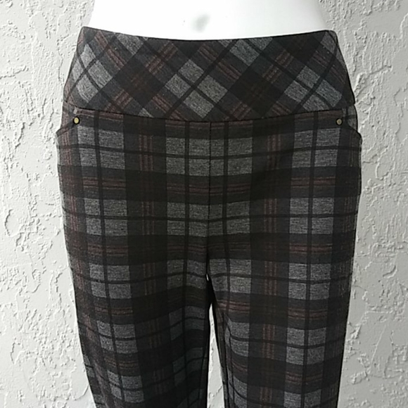 Attyre New York Plaid Stretch Pants - Picture 2 of 8